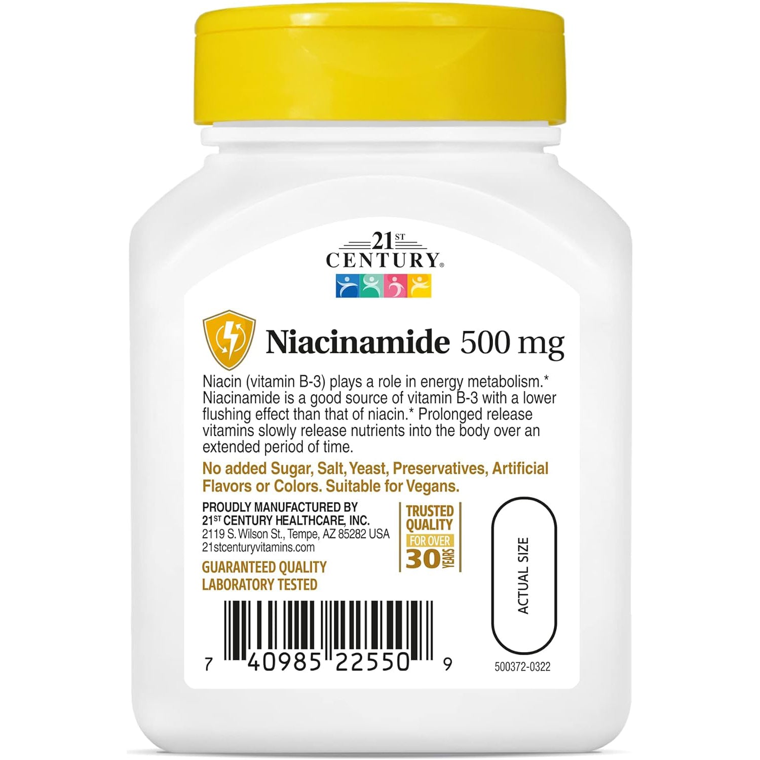 21st Century Niacinamide 500 mg Prolonged Release Tablets, 110 Count