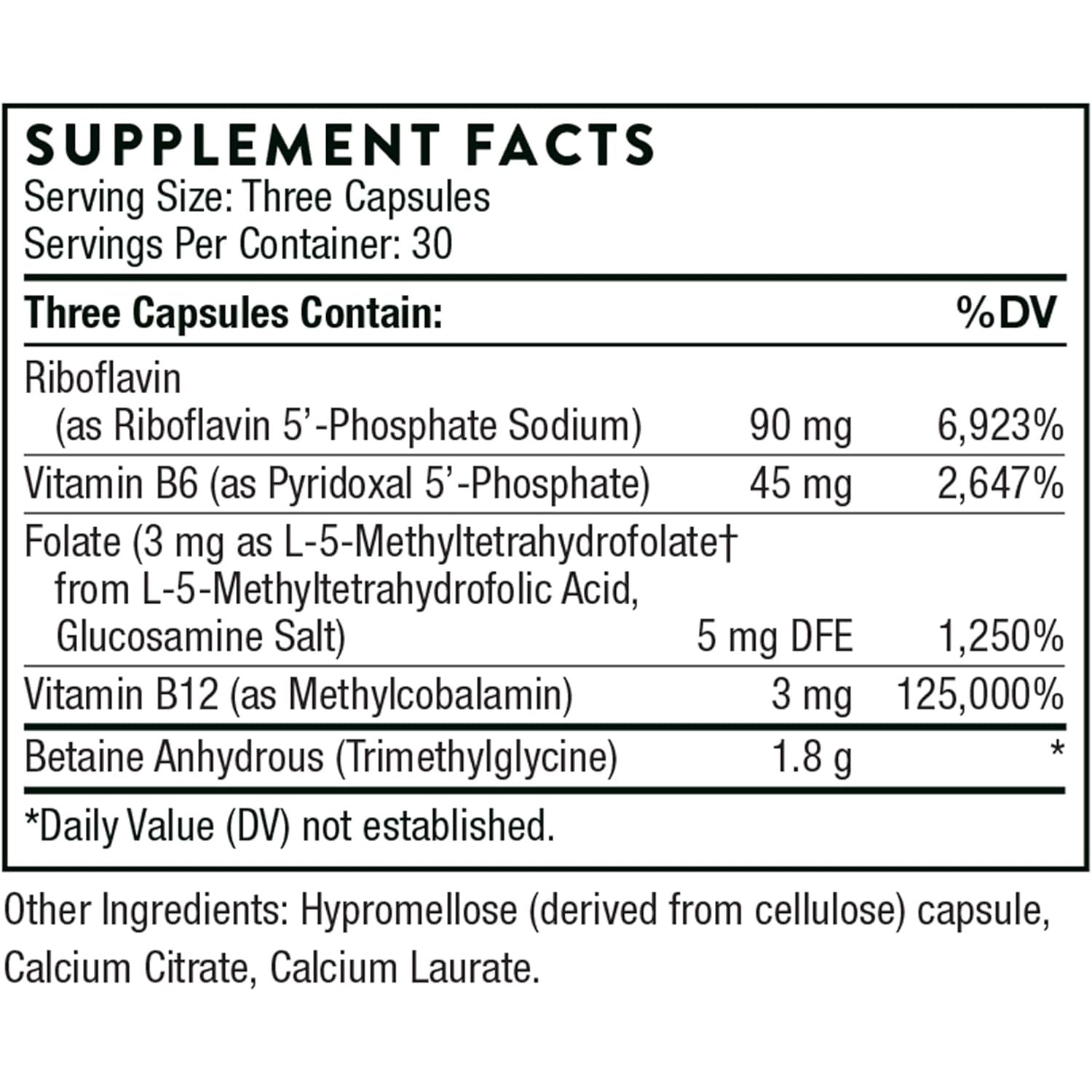 Thorne Methyl-Guard Plus - Active folate (5-MTHF) with Vitamins B2, B6, and B12 - Healthy Level of homocysteine - Gluten-Free, Dairy-Free, Soy-Free - 90 Capsules