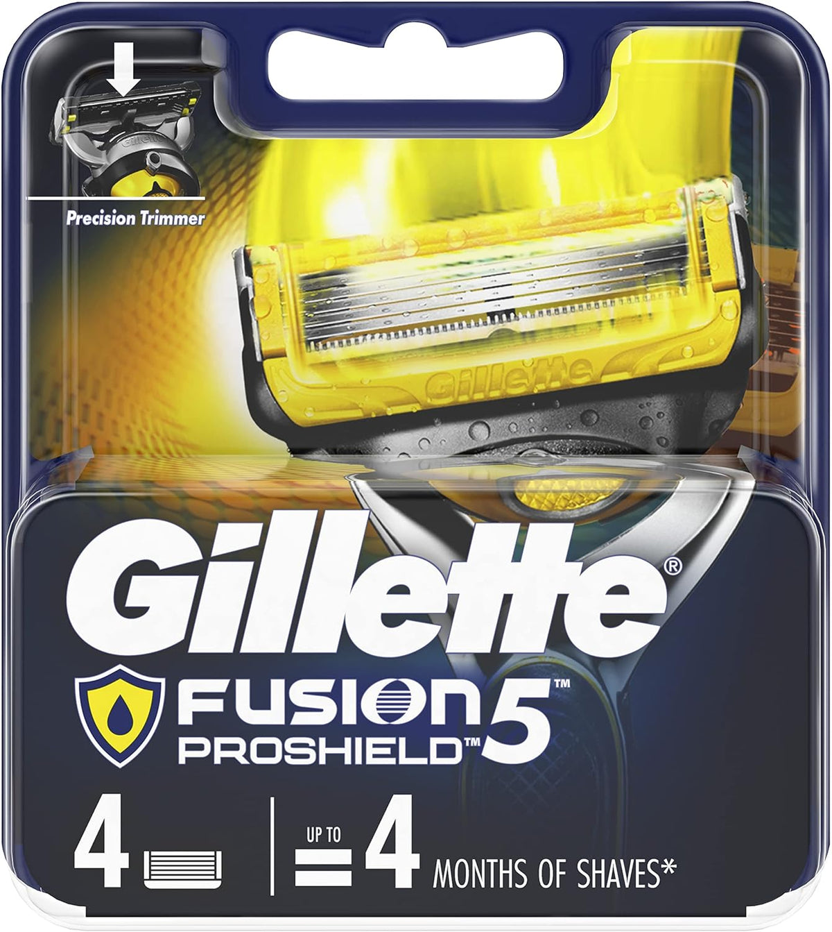Gillette Fusion Proshield Men's Fusion Razor Blade Refills, 4 Pack