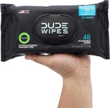 DUDE Wipes Flushable Wet Wipes Dispenser (3 Packs 48 Wipes), Unscented Wet Wipes with Vitamin-E & Aloe for at-Home Use, Septic and Sewer Safe