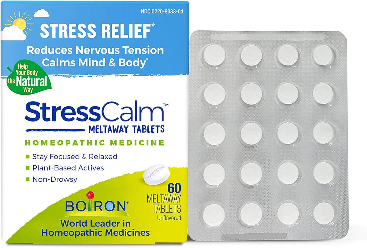Boiron StressCalm for Relief of Stress, Anxiousness, Nervousness, Irritability, and Fatigue - 60 Count