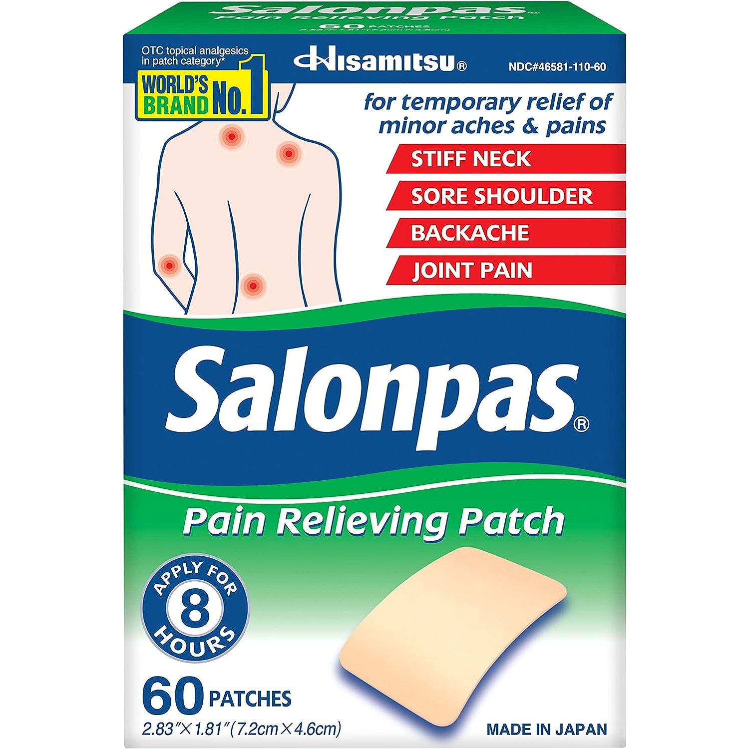 Salonpas Pain Relieving Patches, 60 Count