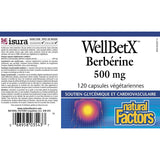 Natural Factors WellBetX Berberine 500 mg 120 Vegetarian Capsules