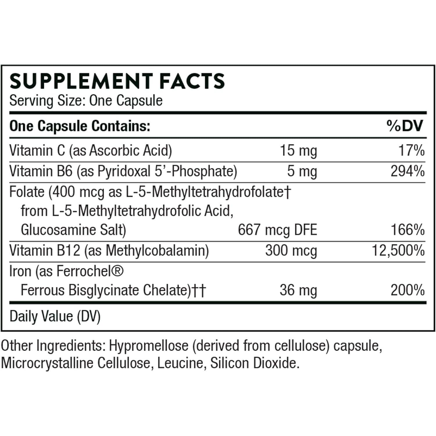 Thorne Research - Ferrasorb - Complete Blood-Building Formula with Iron, Folate, and B Vitamins - 60 Capsules