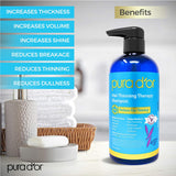 PURA D'OR Hair Thinning Therapy Biotin Shampoo VANILLA LAVENDER Scent (16 oz) wArgan Oil, Herbal DHT Blockers, Zero Sulfates, Natural Ingredients For Men & Women, All Hair Types (Packaging may vary)